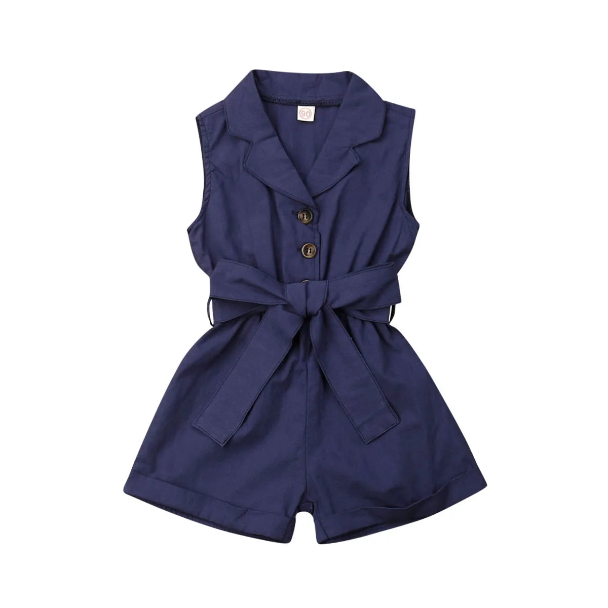 Ropa de moda para niñas pequeñas, monos sin mangas con lazo en la cintura, trajes de verano, mono de verano, ropa para niños