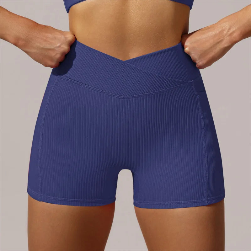 Conjunto de yoga y fitness para mujer, sujetador deportivo con cintura cruzada, mallas y pantalones cortos, ropa deportiva para mujer, conjuntos de entrenamiento, ropa para correr, fitness y gimnasio.