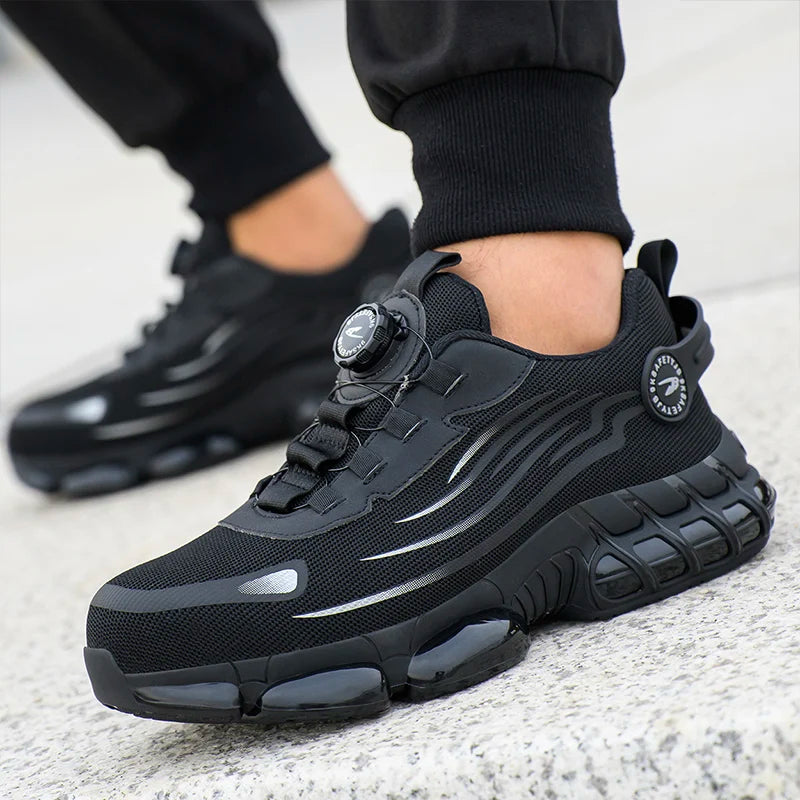 Zapatos de seguridad con punta de acero indestructibles, antideslizantes y resistentes a la abrasión, zapatillas de trabajo para hombre, resistentes y cómodas.