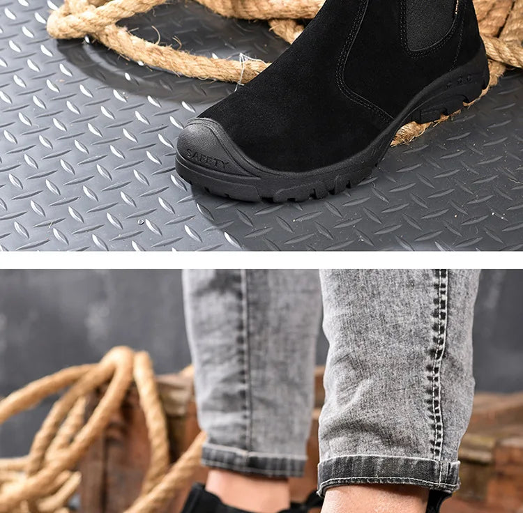 Anti Smashing And Anti Piercing Suede Safety Shoes Men's Steel Toe Cap Protection Work Shoes Fashion Scarpe Antinfortunistiche