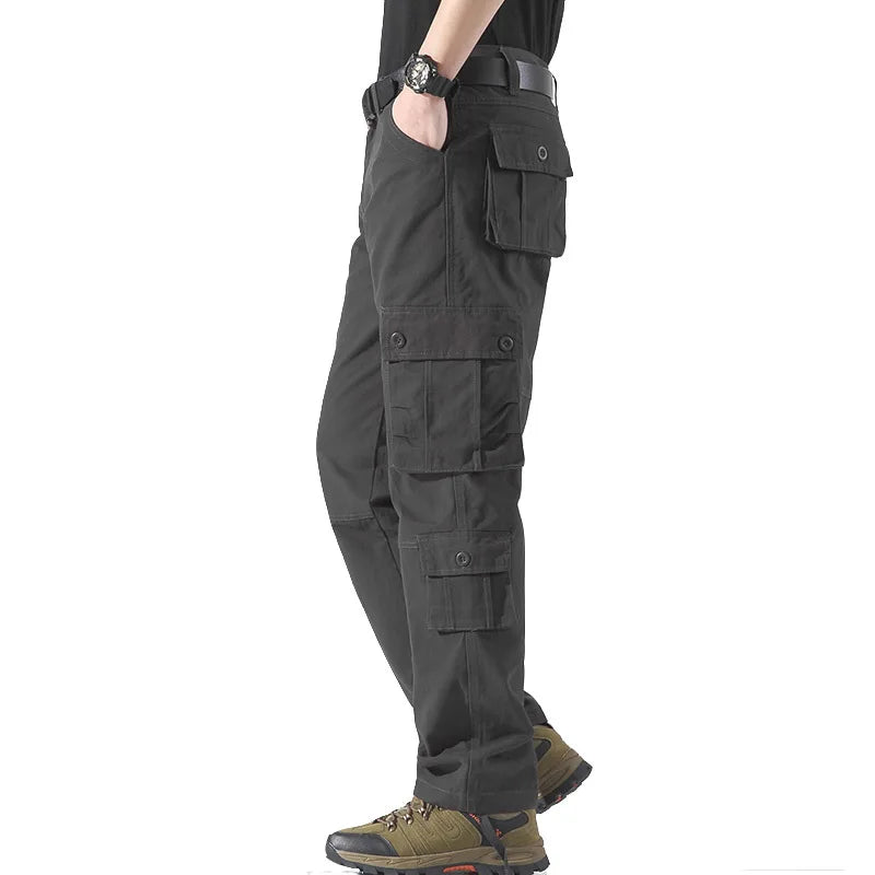 2025 Multiple pockets Tactical Cargo Pants Men Cotton Overalls Outdoor Work Trousers Big Size Hombre Clothing Camo Hiking Pants