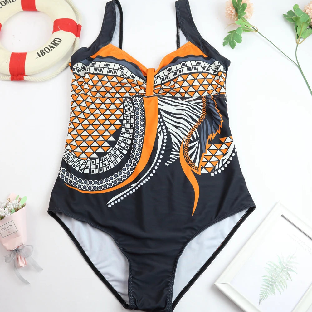 2024 One Piece Swimsuit Sexy Ruched Tummy Control Swimwear Women Vintage Solid Monokini Beachwear Female Bathing Suit Plus Size