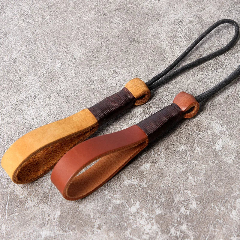 Llavero de coche para hombre, sencillo, de piel de vaca, con mosquetón, gancho de escalada, llavero, anillos, regalo, llavero interior de coche, bolsa.