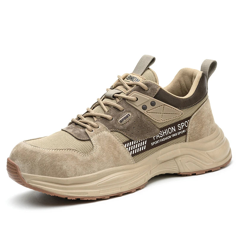 Zapato de trabajo antiperforación para hombre, zapatillas de trabajo de seguridad transpirables con puntera de acero, zapatos indestructibles, botas de trabajo transpirables.