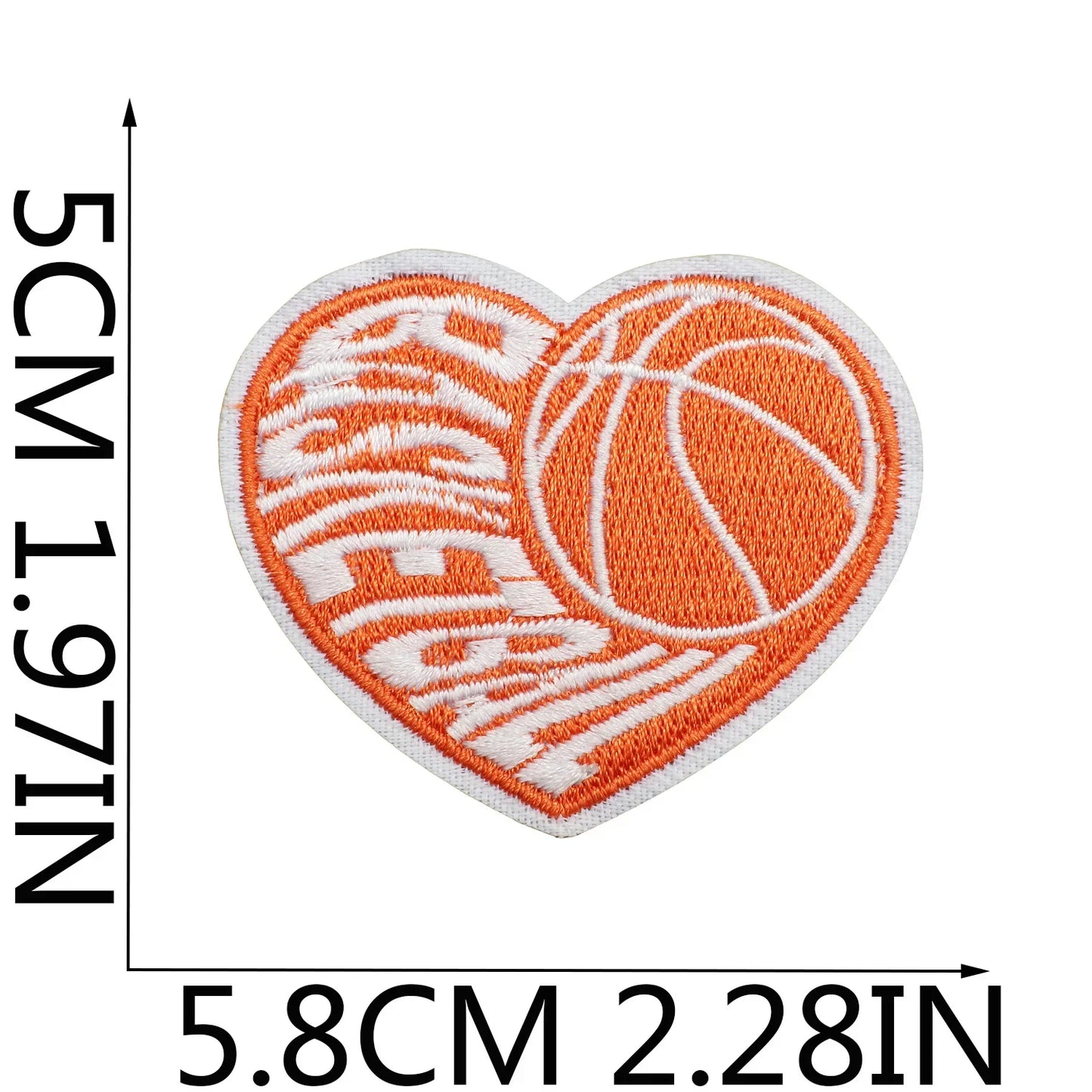 Emblema de baloncesto deportivo, accesorios de ropa, insignia, pegatina bordada, parches termoadhesivos