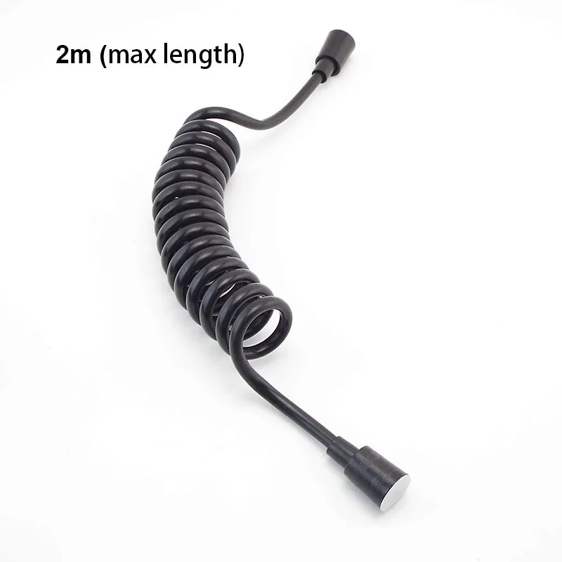 Accesorios de plomería negros de 1,5 m, 2 m y 3 m, manguera flexible de resorte para agua, manguera retráctil para línea telefónica, cabezal de ducha, para inodoro y bidé.