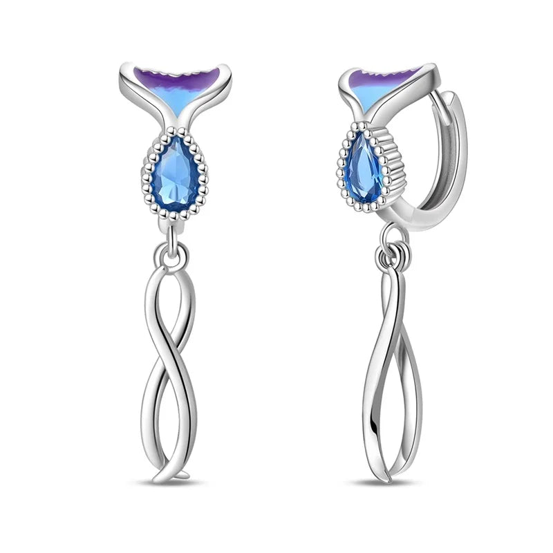 Pendientes de plata de ley 925 con diseño de mariposa, abeja, mariquita y flor de arcoíris para mujer, joyería de moda para fiestas de cumpleaños, regalos
