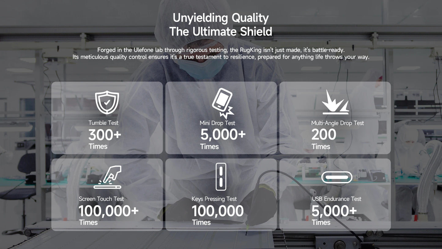 【Estreno mundial】Ulefone RugKing 4G Teléfono resistente Android 15 Hasta 16GB+256GB Smartphone resistente al agua 9600mAh NFC Versión global