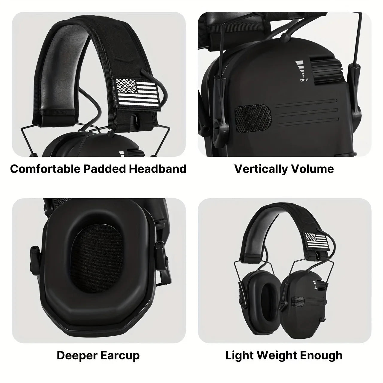 Los protectores auditivos para caza y tiro al aire libre reducen activamente el ruido para proteger la audición y entrenan los auriculares tácticos para fortalecer la voz humana.
