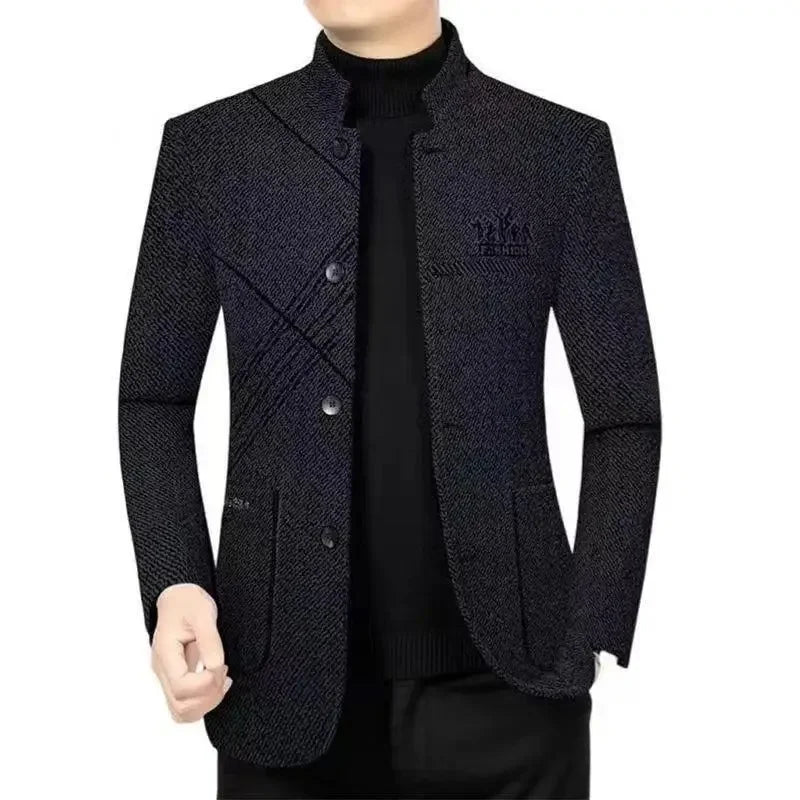 Chaqueta informal de cuello alto para hombre, de primavera, otoño e invierno, de estilo informal, de negocios, modelo fino, adecuada para verano, de origen chino.