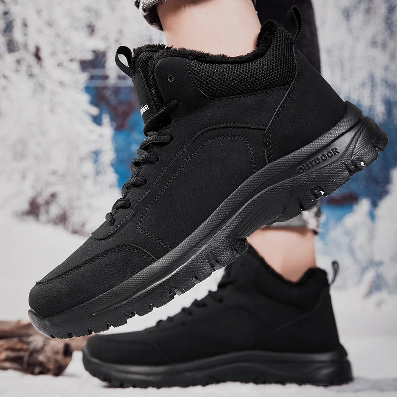 YRZL - Botas de senderismo de invierno para hombre, impermeables, antideslizantes, con aislamiento térmico, cálidas y cómodas, para exteriores, botas de nieve