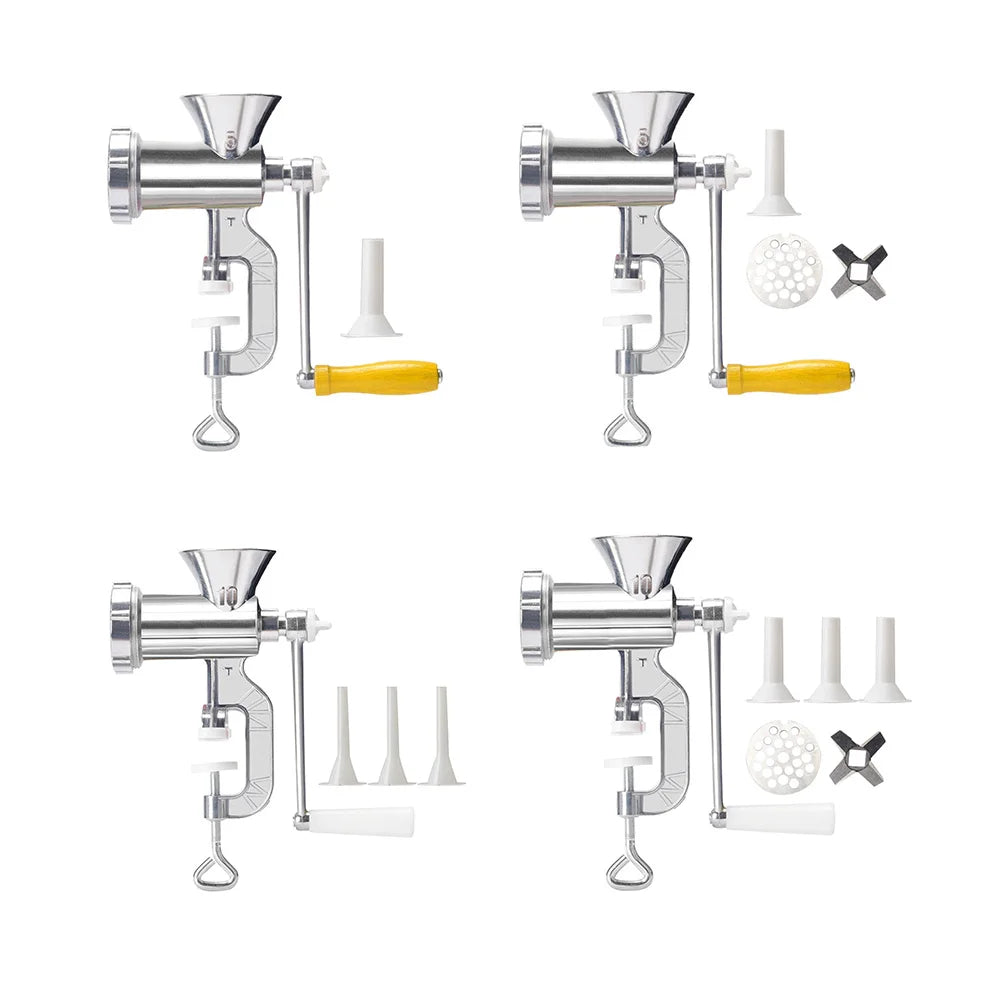 Picadora de carne manual multifuncional, herramientas de cocina, picadora portátil de salchichas y fideos, accesorios con manivela, aparatos de cocina