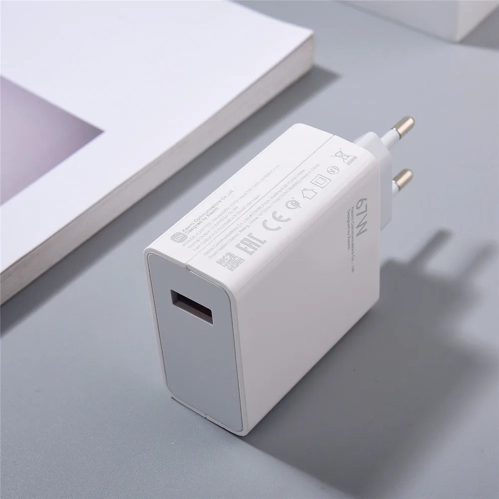 Cargador original Xiaomi de 67 W, adaptador de carga rápida Turbo EU/US, cable USB-C de 6 A para Xiaomi 12, 11, POCO X5, X4 Pro, Redmi Note 9 y 10 Pro.
