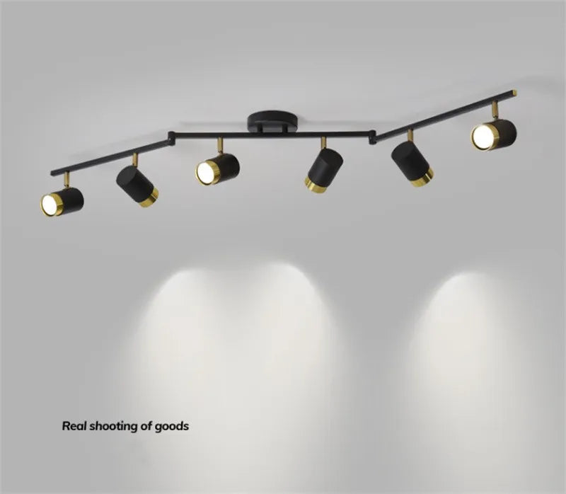 Lámpara de techo LED moderna para interiores, lámpara de araña blanca y negra, foco para sala de estar, dormitorio, comedor, pasillo, foco GU10