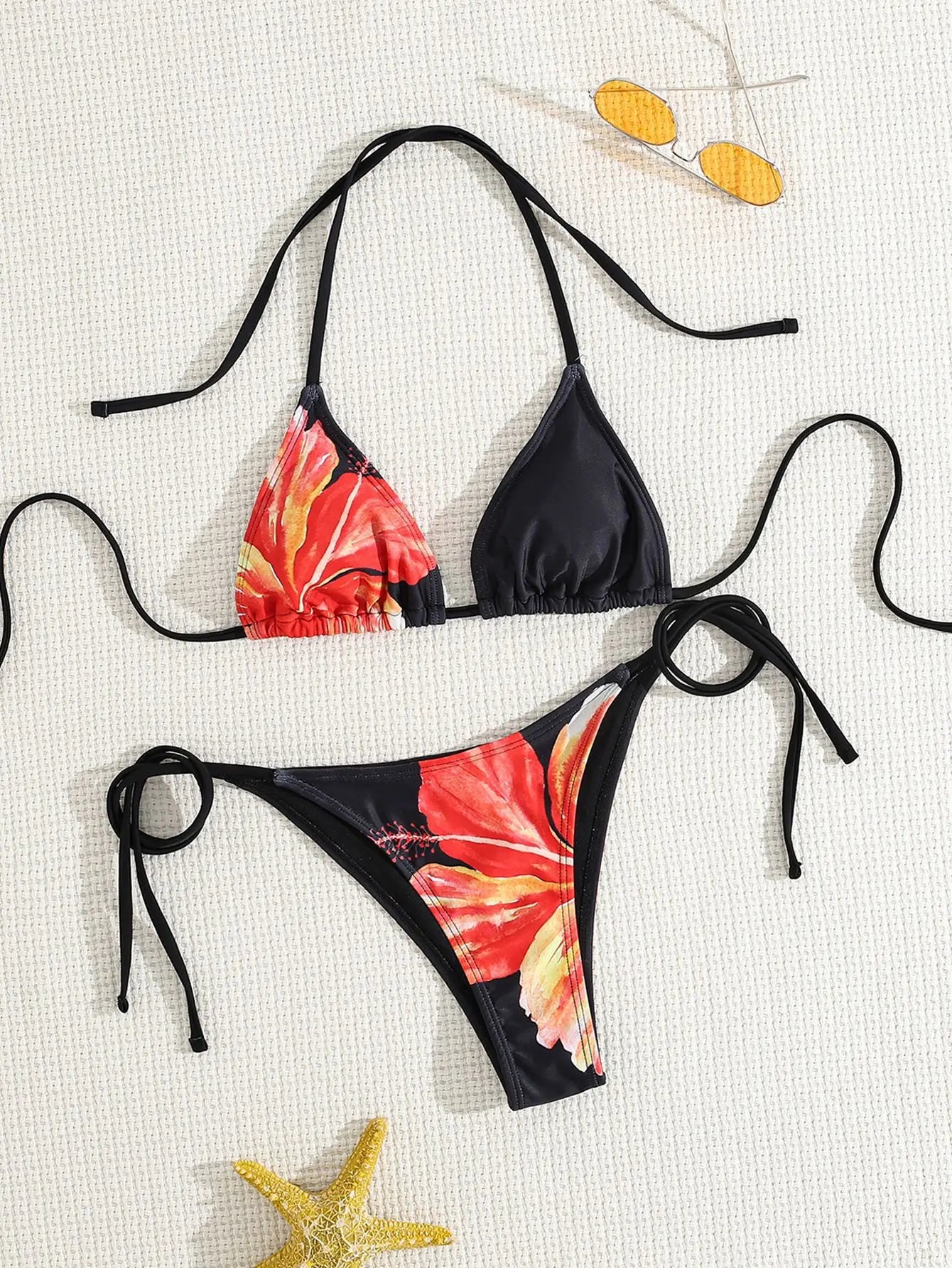 Conjunto de bikini para mujer, novedad de 2025, con tiras laterales ajustables, traje de baño de alta gama, sexy, de dos piezas, para playa, de verano, push up.
