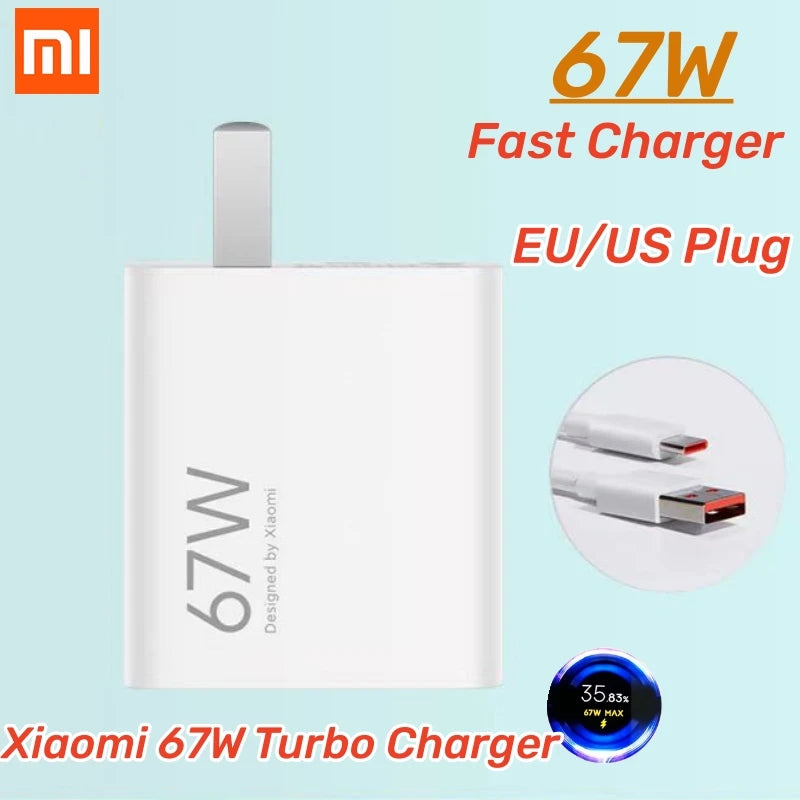 Cargador rápido turbo original Xiaomi de 67 W con enchufe UE/EE. UU., 6 A, 1/1,5/2 m, cable tipo C para Mi 11, 12, 13, 14 Ultra, Redmi K40S, K50 y Note 11 Pro