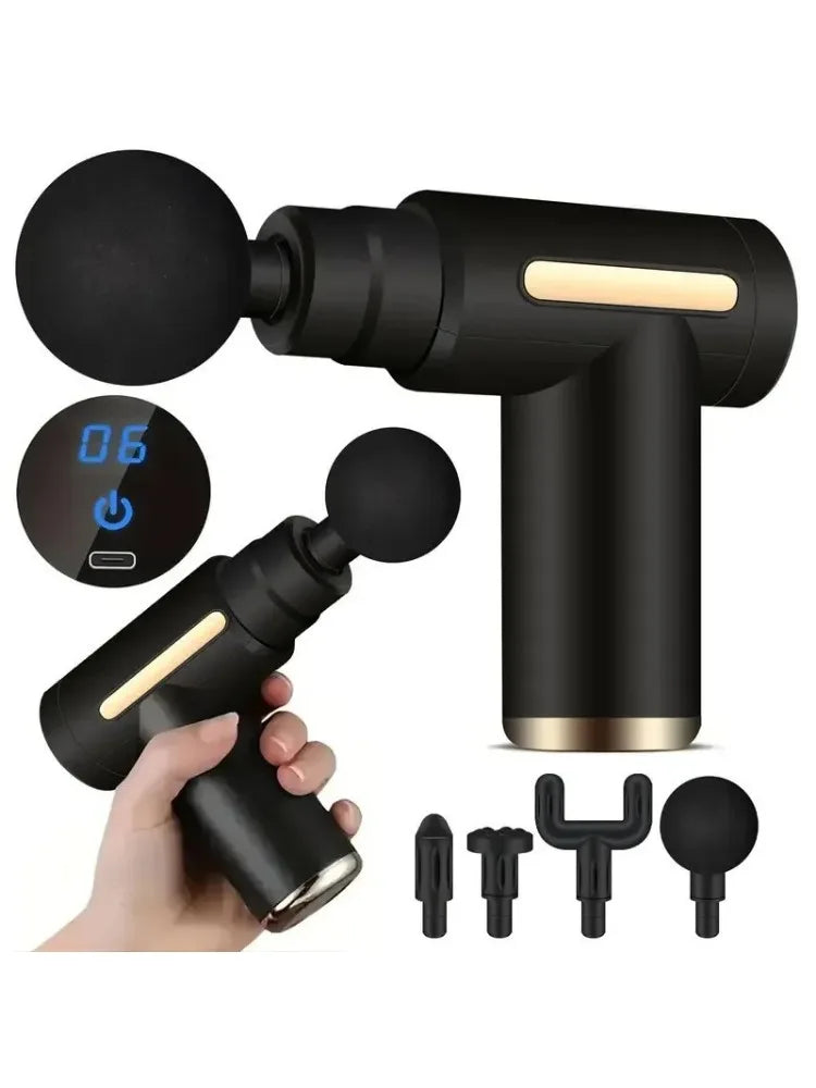 Mini pistola de masaje USB para fascia, relajación muscular, vibración, masaje, equipo de fitness, agarre de cuello, pistola de fascia