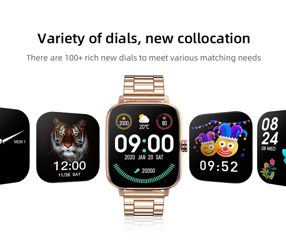 Nuevo reloj inteligente para mujer, con esfera personalizada, para Android IOS, resistente al agua, con Bluetooth, llamadas, música, reloj táctil completo para mujer