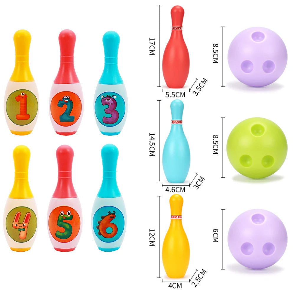 Juego de bolos, juguetes educativos para niños pequeños, aprendizaje de números de animales, juegos deportivos para interiores y exteriores, juguetes para niños, regalo para bebés