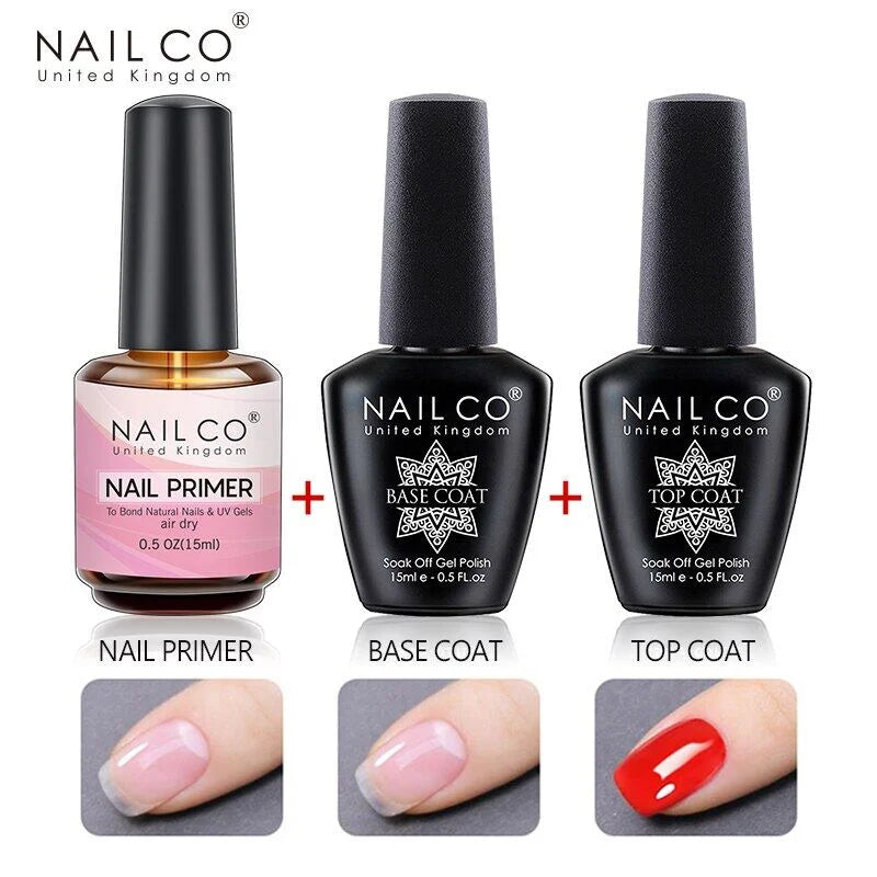 NAILCO 15 ml Capa superior Capa base Gel Imprimación de uñas Removedor de gel Arte de uñas Esmalte semipermanente Esmalte híbrido Suministros para uñas