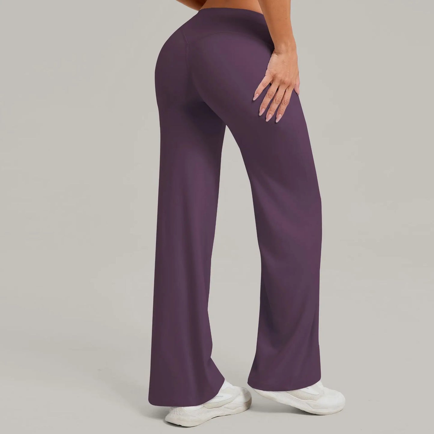 Pantalones de yoga rectos de pierna ancha para mujer, nuevos pantalones de pilates, pantalones deportivos ajustados que realzan la cadera, pantalones casuales para correr al aire libre, pantalones de fitness.
