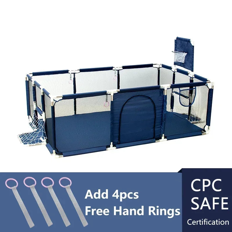 Parque infantil para bebés Corralito con tubos de acero gruesos, parque de juegos para niños, valla de actividades, caja de pelota, corralito