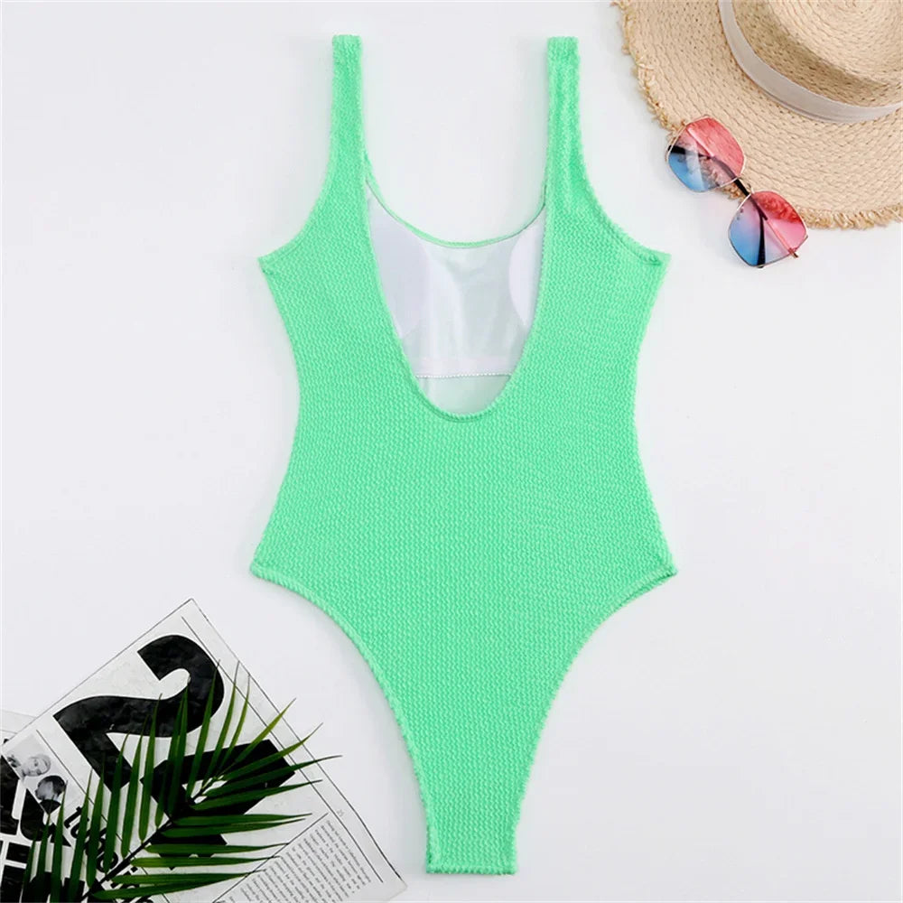 Sexy Solid Swimwear Female One Piece Swimsuit Closed Push Up Women's Swimming Bathing Suits Bodysuit Beach Pool Bather 2025