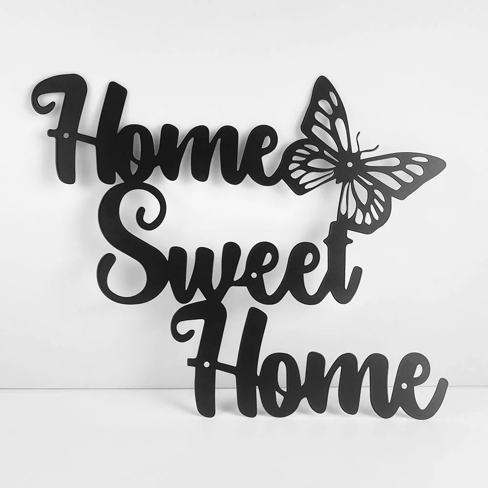 Letreros de metal "Hogar, dulce hogar", arte de pared para colgar, adornos decorativos, decoración de habitaciones, decoración rústica