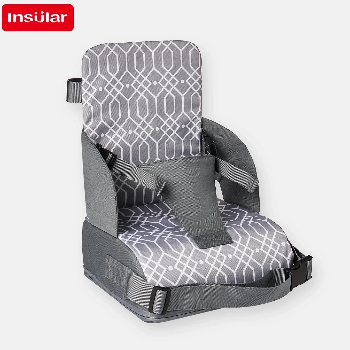 INSULAR Asiento infantil portátil, plegable y antideslizante, con cojín alto, para comedor de bebé, suministros de viaje para niños