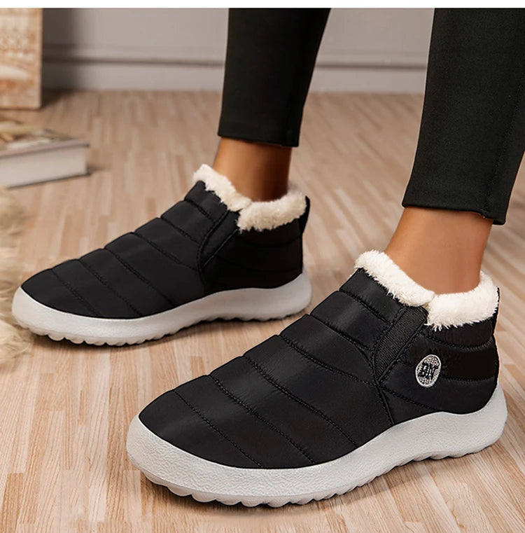 Botas de nieve cálidas para hombre, zapatillas de invierno de talla grande, zapatos de felpa para hombre, botines impermeables unisex, zapatos de trabajo para hombre, calzado