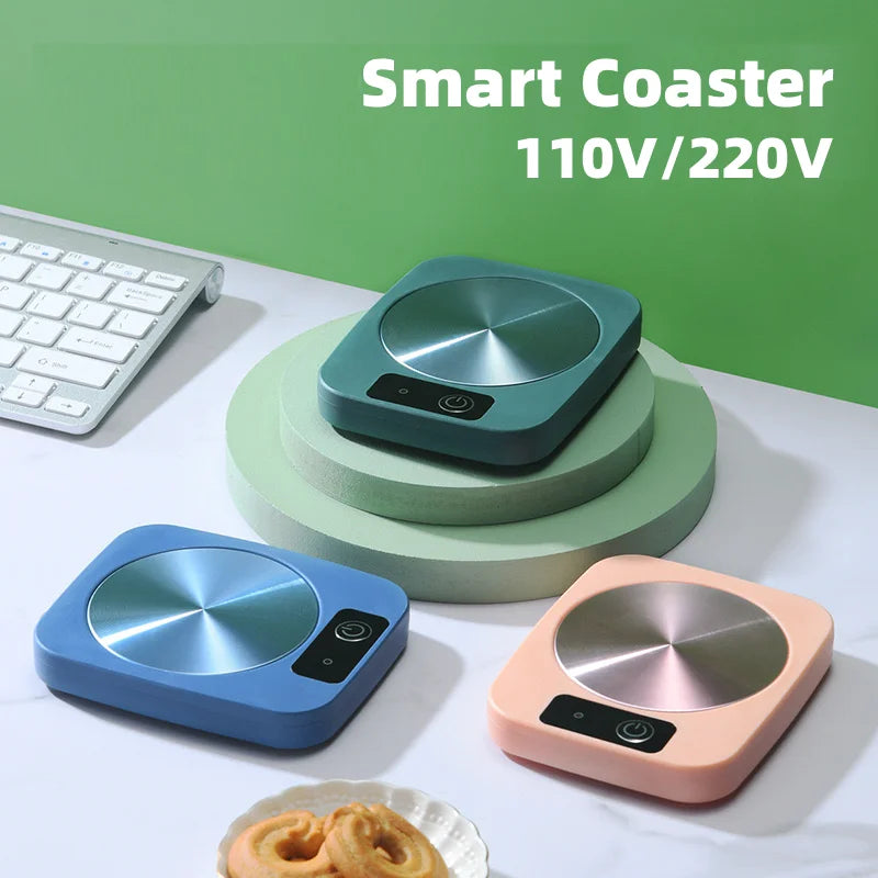 Calentador de tazas eléctrico, almohadilla térmica para leche, té y agua, tapete calentador para tazas, posavasos termostático constante, bajo consumo, regalo para el hogar y la oficina