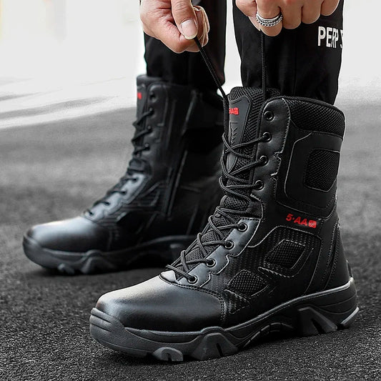 Botas tácticas para hombre, nuevas, de invierno, para combate, hasta el tobillo, antideslizantes, para trabajo, seguridad, botas militares, impermeables, para motocicleta.