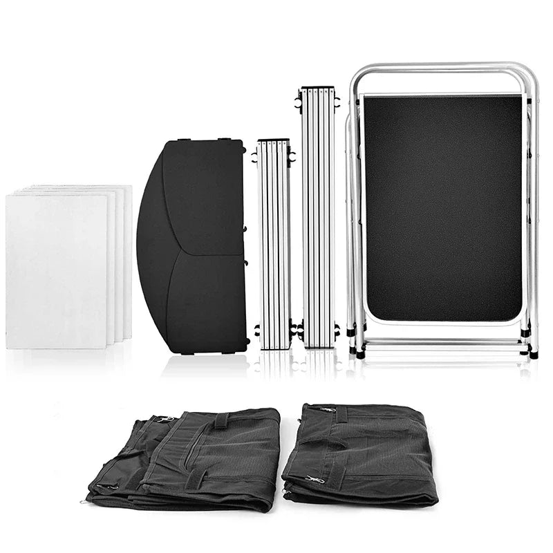 Mesa plegable para acampar al aire libre con gran organizador de almacenamiento, cocina ligera de aluminio para acampar con bolsa de transporte