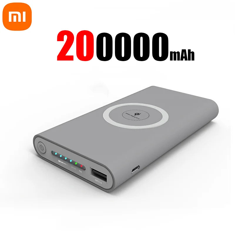 Batería externa Xiaomi de 500000 mAh con carga inalámbrica rápida bidireccional y conector magnético tipo C para iPhone, Samsung y Xiaomi.