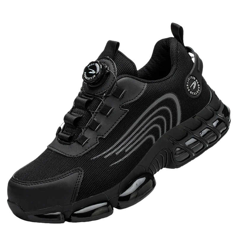 Zapatos de seguridad tipo zapatillas ligeras y transpirables con puntera de acero, diseño antiperforación, amortiguación de impactos y protección antiaplastamiento, calzado de trabajo para hombre.