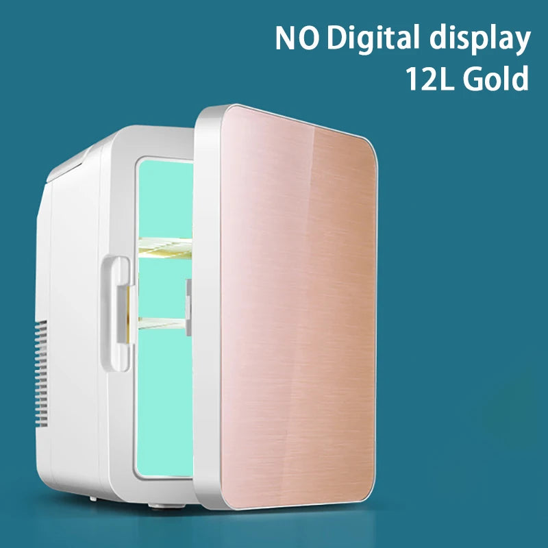Mini refrigerador portátil de 12 litros para dormitorios de estudiantes, calefacción y refrigeración, cosméticos, coche, hogar, refrigeración y conservación de doble uso.