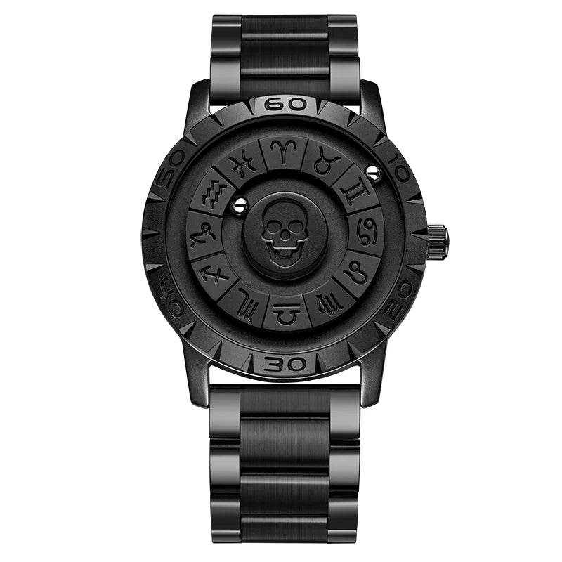 Nuevo reloj de lujo para hombre de la marca original FOXBOX, a la moda, con calavera, puntero deslizante, fuerza magnética, impermeable, de cuarzo.
