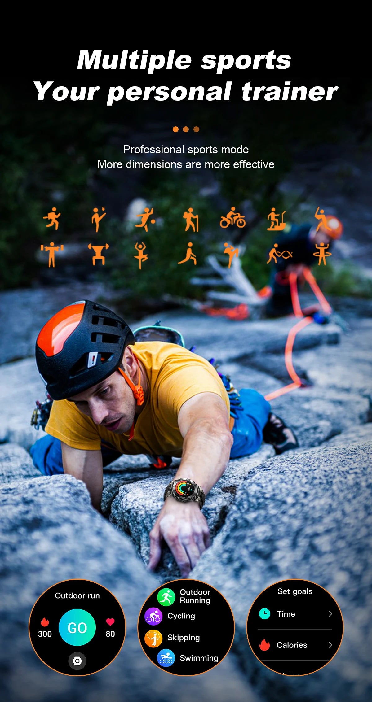 Nuevo reloj inteligente de negocios para hombre, pulsera impermeable de moda, reloj deportivo de lujo con monitor de ritmo cardíaco y sueño, reloj inteligente militar.