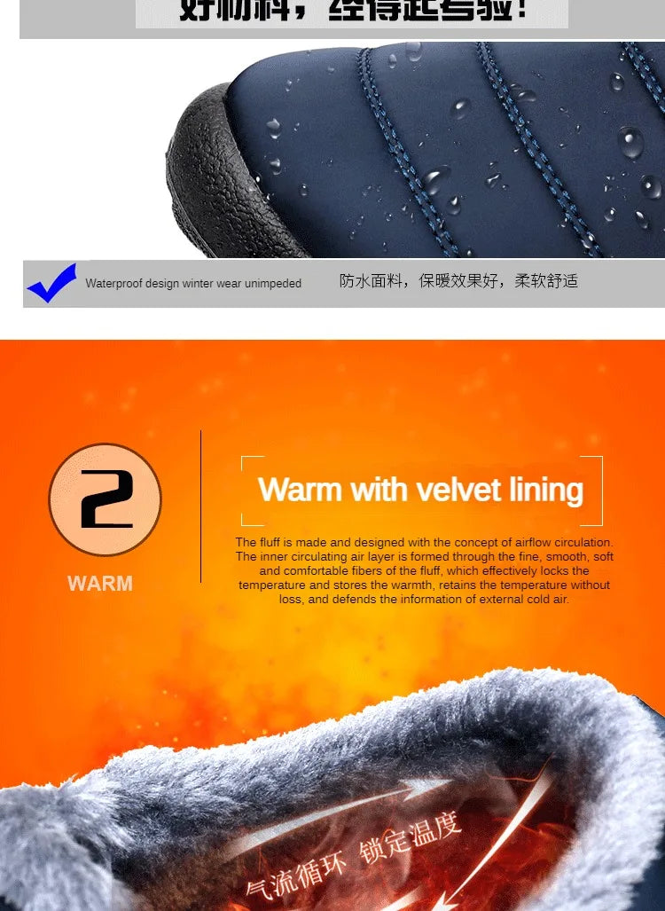 Botas de nieve para hombre, zapatos para exteriores, botas de invierno para hombre, botines de senderismo, zapatos impermeables para hombre, zapatos de trabajo, calzado