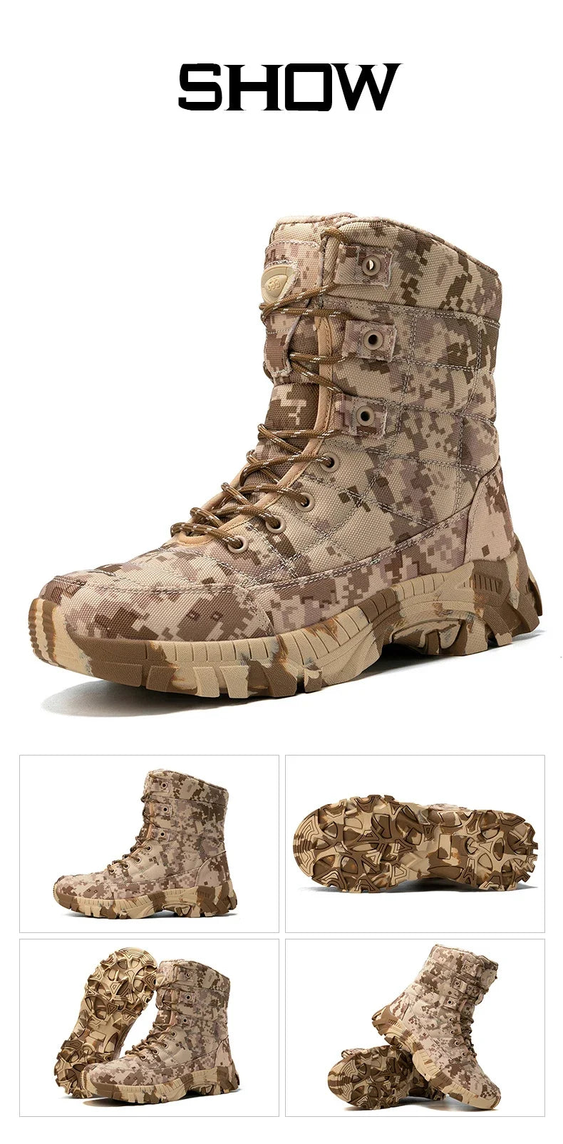 2024 Men boots Tactical Shoes High Top Hiking Durable  Anti-Slip Outdoor Climbing Trekking shoe Military Tactical Low Boots