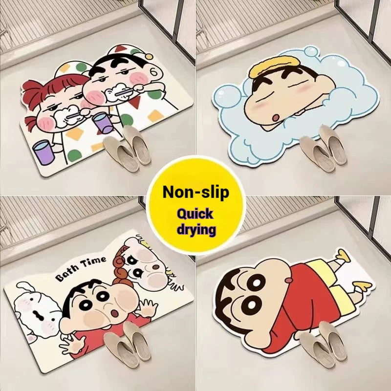Alfombrilla de ducha de secado rápido, ideal como regalo para el hogar o como accesorio de decoración de anime.
