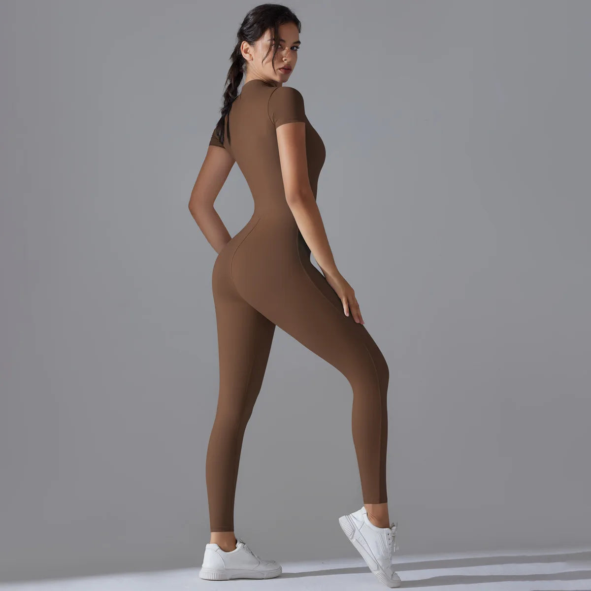 Women Zipper Bodysuits Fitness Sports Bodysuit Yoga Suit Breathable Quick Drying Sports Yoga Clothing Women Gym Push Up Workout
