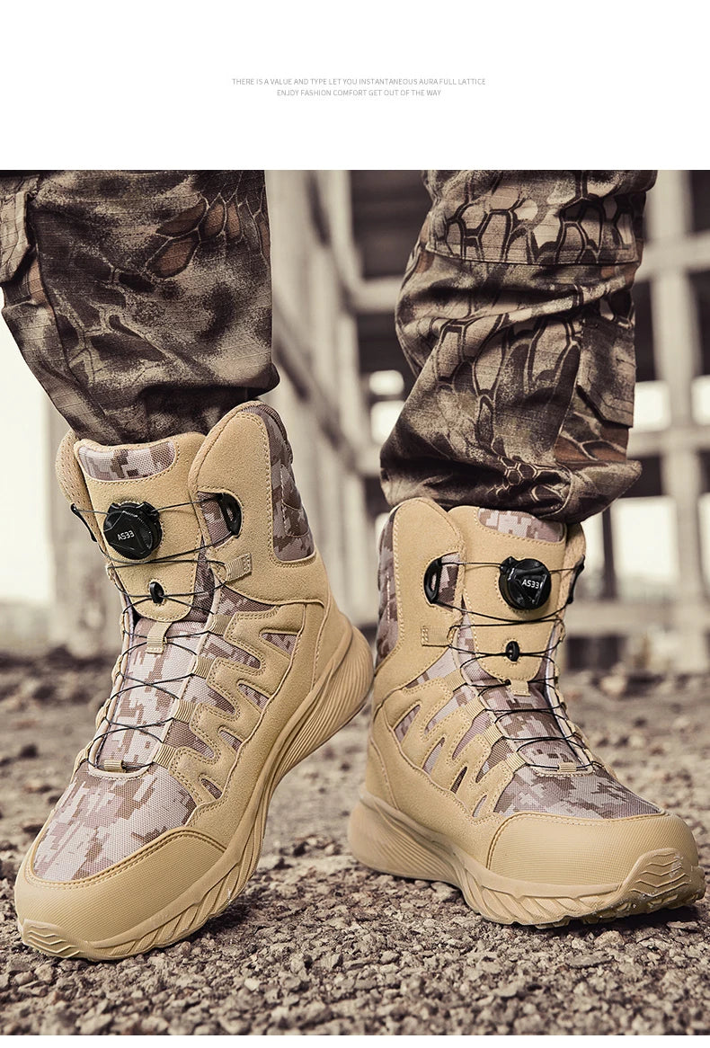 Botas tácticas para hombre, marca Army Boot, estilo militar, hasta el tobillo, para senderismo, seguridad, trabajo en el desierto, escalada, impermeables, de alta calidad.