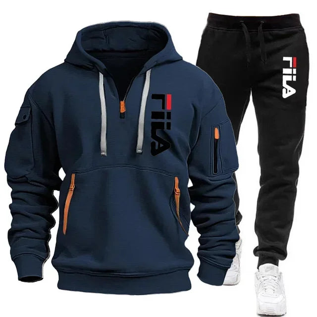 Conjuntos de ropa deportiva para hombre para otoño e invierno 2025, ropa de marca de moda, conjuntos de ropa deportiva y ropa deportiva de manga larga de gran tamaño.