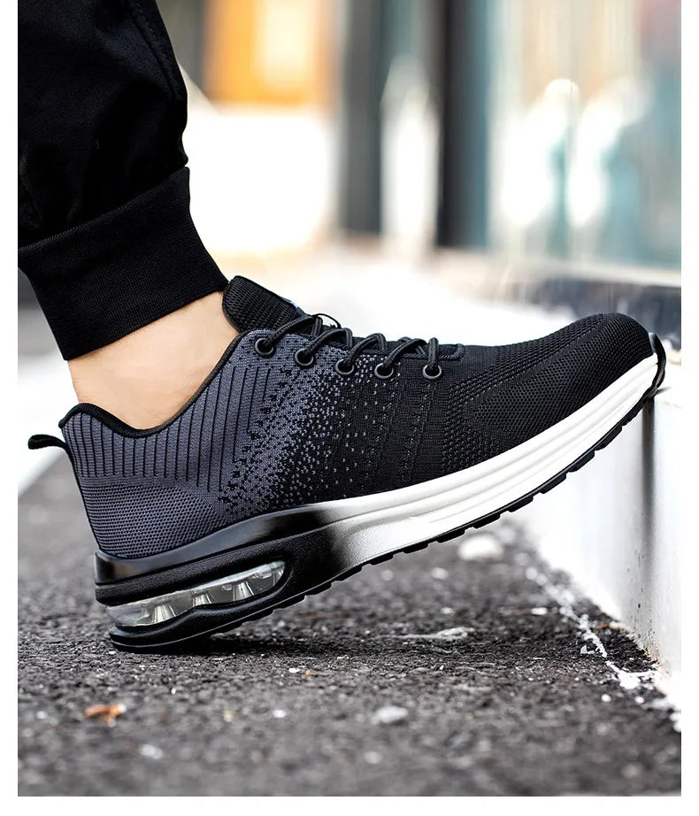 Zapatos de trabajo de protección anti-aplastamiento para hombres y mujeres, zapatos indestructibles anti-perforación, zapatos de trabajo con amortiguación de aire, zapatos de seguridad con puntera de acero para hombre.