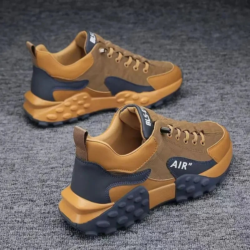 Zapatillas de correr cómodas para hombre, transpirables, de corte bajo, de moda, con suela gruesa, estilo coreano, primavera 2025