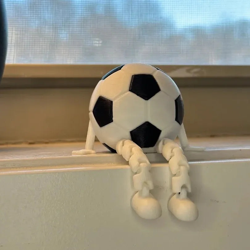 Figura de balón deportivo en miniatura de baloncesto, fútbol, béisbol y voleibol con patas articuladas, minidecoración para estanterías y escritorios.
