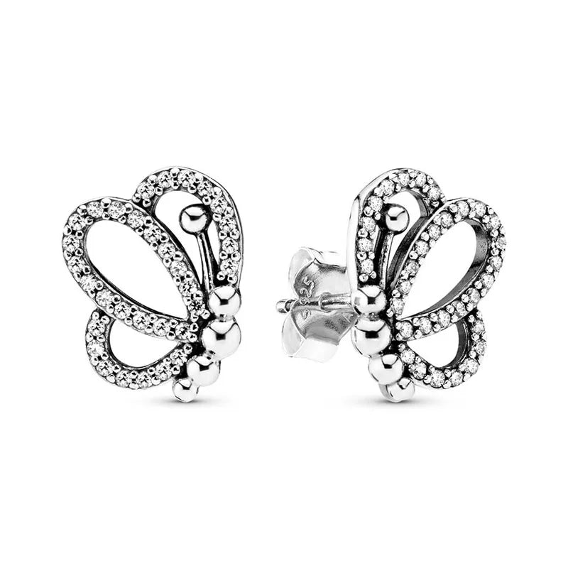 Pendientes de plata 925 con forma de corazón infinito y lazo brillante, originales, para mujer, regalo, joyería fina, 2025