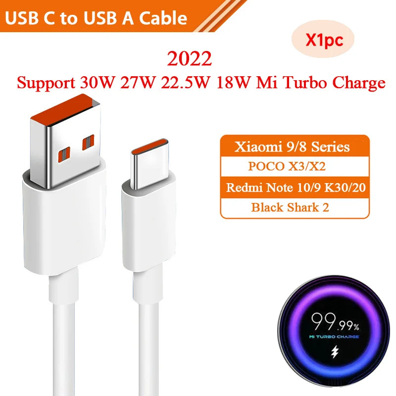 Cable USB tipo C original de Xiaomi, cargador rápido turbo de 120 W, 90 W y 67 W para Mi 15, 14, 13, 12 T Pro, 11 Ultra Poco X6, X7, Redmi Note BlackShark