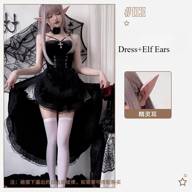 European and American Diablo Gothic Halloween Costume Ladies Dress Dovetail Witch Vampire Bride Performance Costume